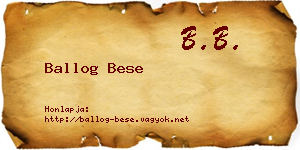 Ballog Bese névjegykártya